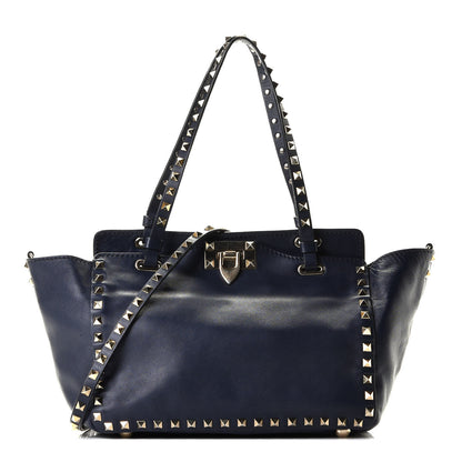 Valentino Garavani Vitello Small Rockstud Tote Marine 1 of 10