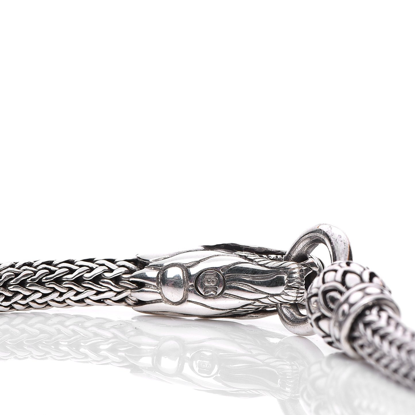 Sterling Silver 18K Yellow Gold Dragon Head Bracelet M