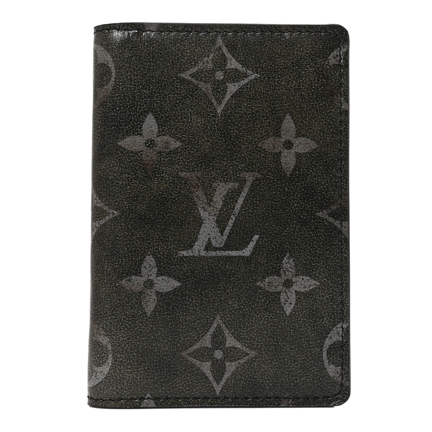 Brushed Monogram Pocket Organizer Black White
