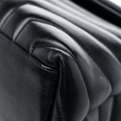 Saint Laurent Calfskin Y Quilted Monogram MonochromeMedium Loulou Chain Satchel Black 10 of 18