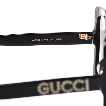 Gucci Crystal Square Frame GG Sunglasses GG0418S Black 6 of 8