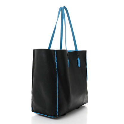 Balenciaga Veau Baltimore Double Sided Small Everyday Tote Bleu Turquoise Black 6 of 21