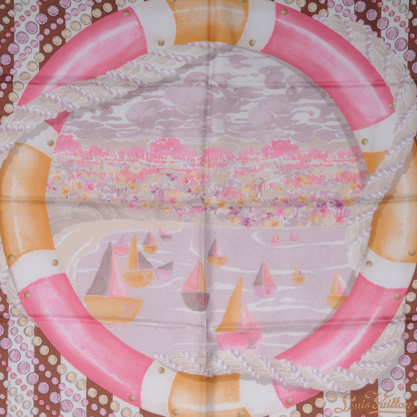 Silk Carre Escale Square Scarf Fuchsia