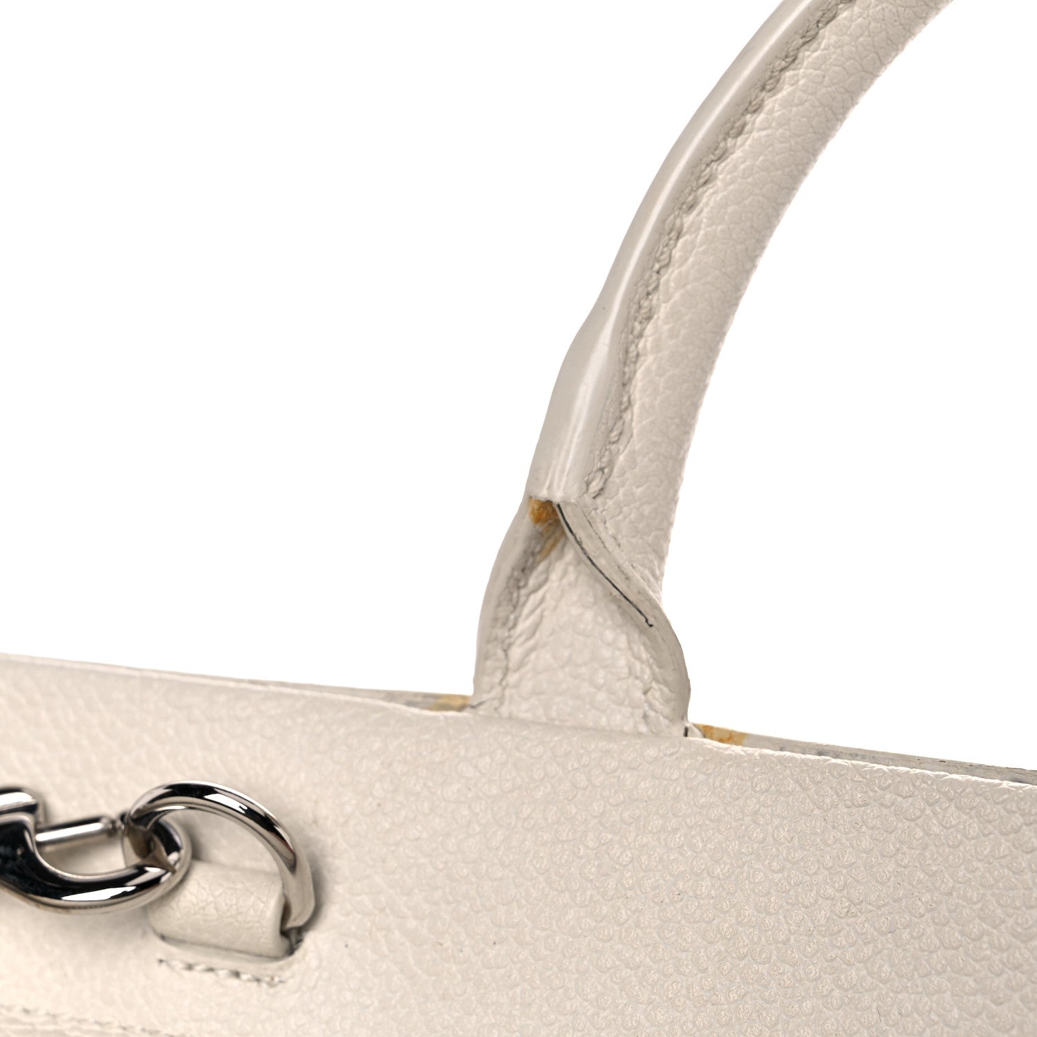 Saint Laurent Grained Calfskin Small Rive Gauche White 31 of 35