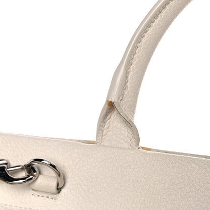 Saint Laurent Grained Calfskin Small Rive Gauche White 31 of 35