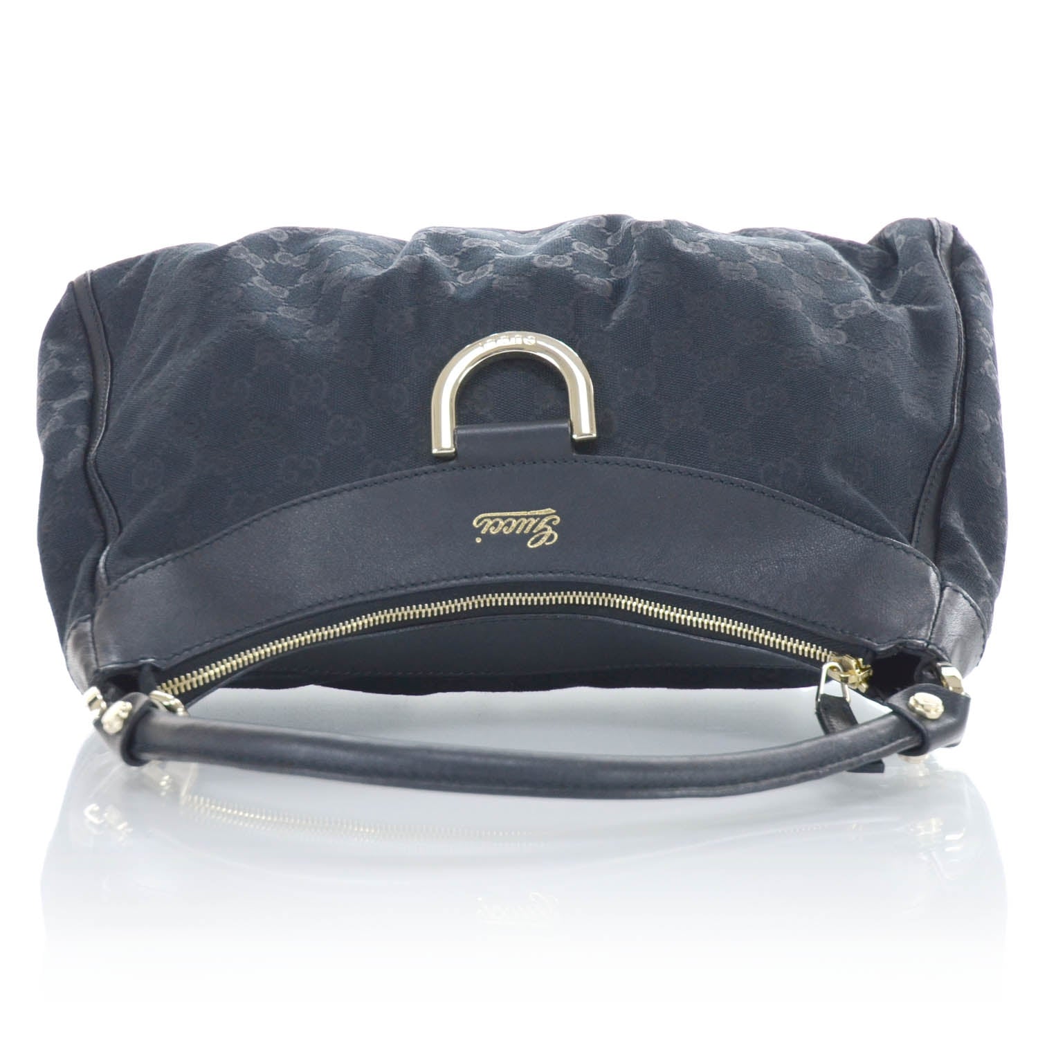 Gucci Monogram D Gold Hobo Black 4 of 15