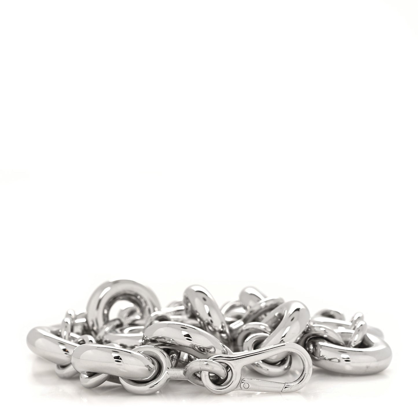Aluminum Stainless Steel Chunky Donut Chain Shoulder Strap Silver
