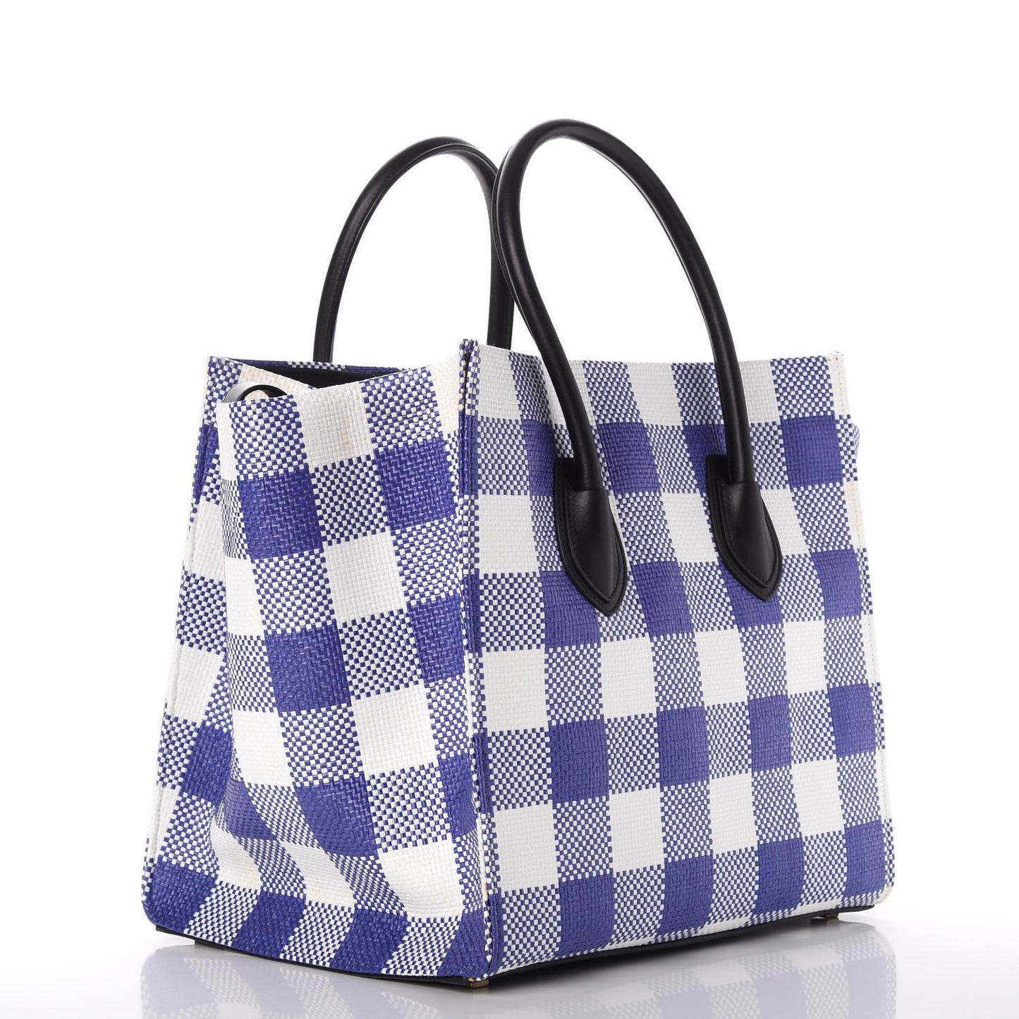 Gingham Woven Medium Phantom Luggage Cobalt