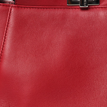 Fendi Nappa Elaphe Monster Eyes Mini Peekaboo Iconic Satchel Ruby Bois de Rose Natural 9 of 15