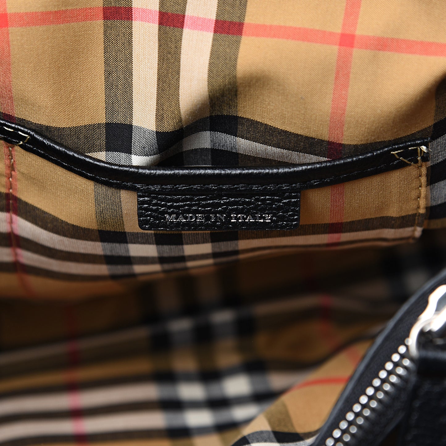 Derby Calfskin House Check Medium Banner Tote Black