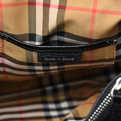 Burberry Derby Calfskin House Check Medium Banner Tote Black 6 of 9