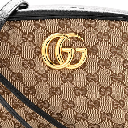 Gucci Monogram Matelasse Diagonal Small GG Marmont Chain Shoulder Bag Beige Black 8 of 10