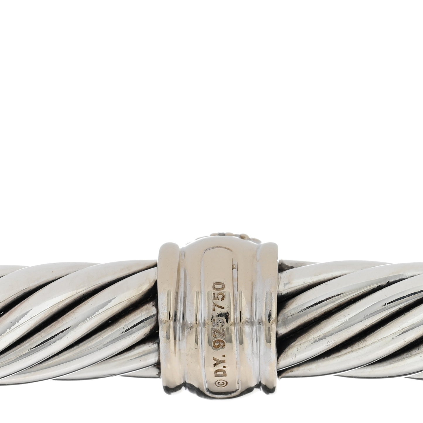 Sterling Silver 18K White Gold Diamond 7mm Cable Classics Station Bracelet