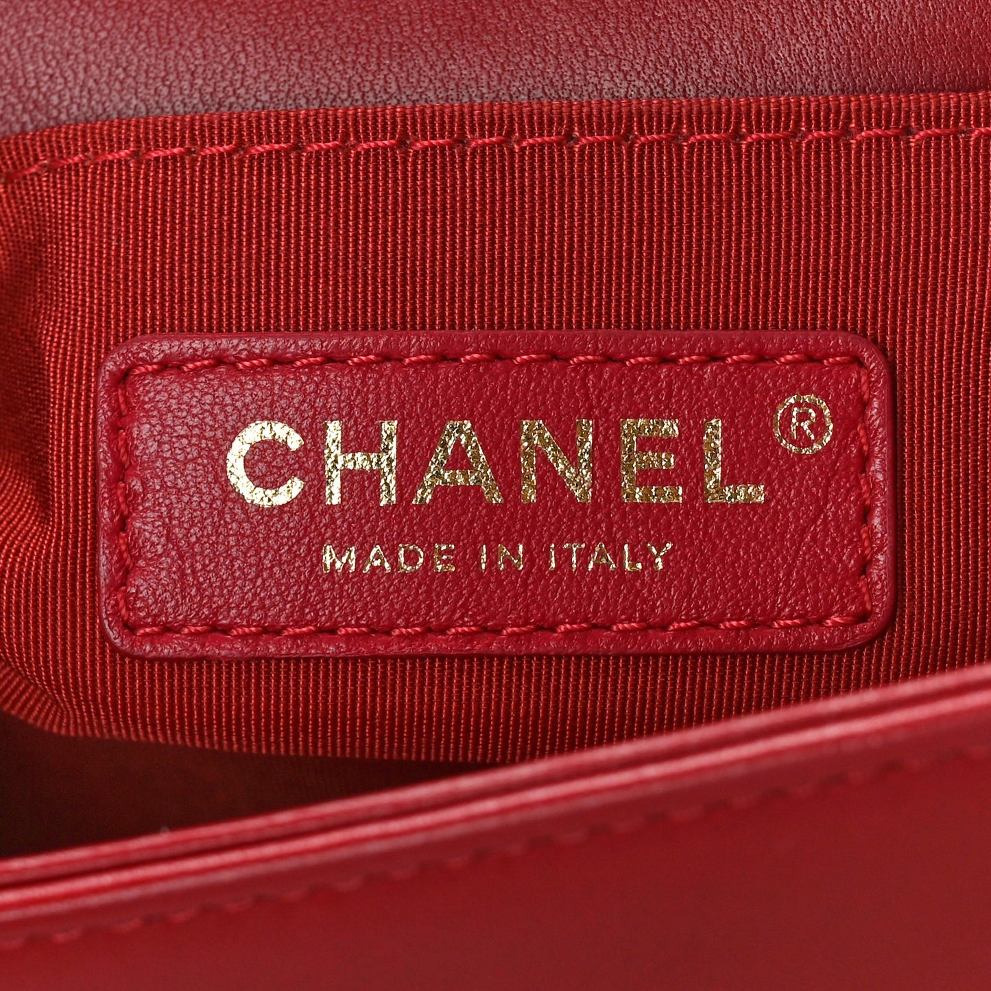 Lambskin Quilted Small Boy Flap Dark Red