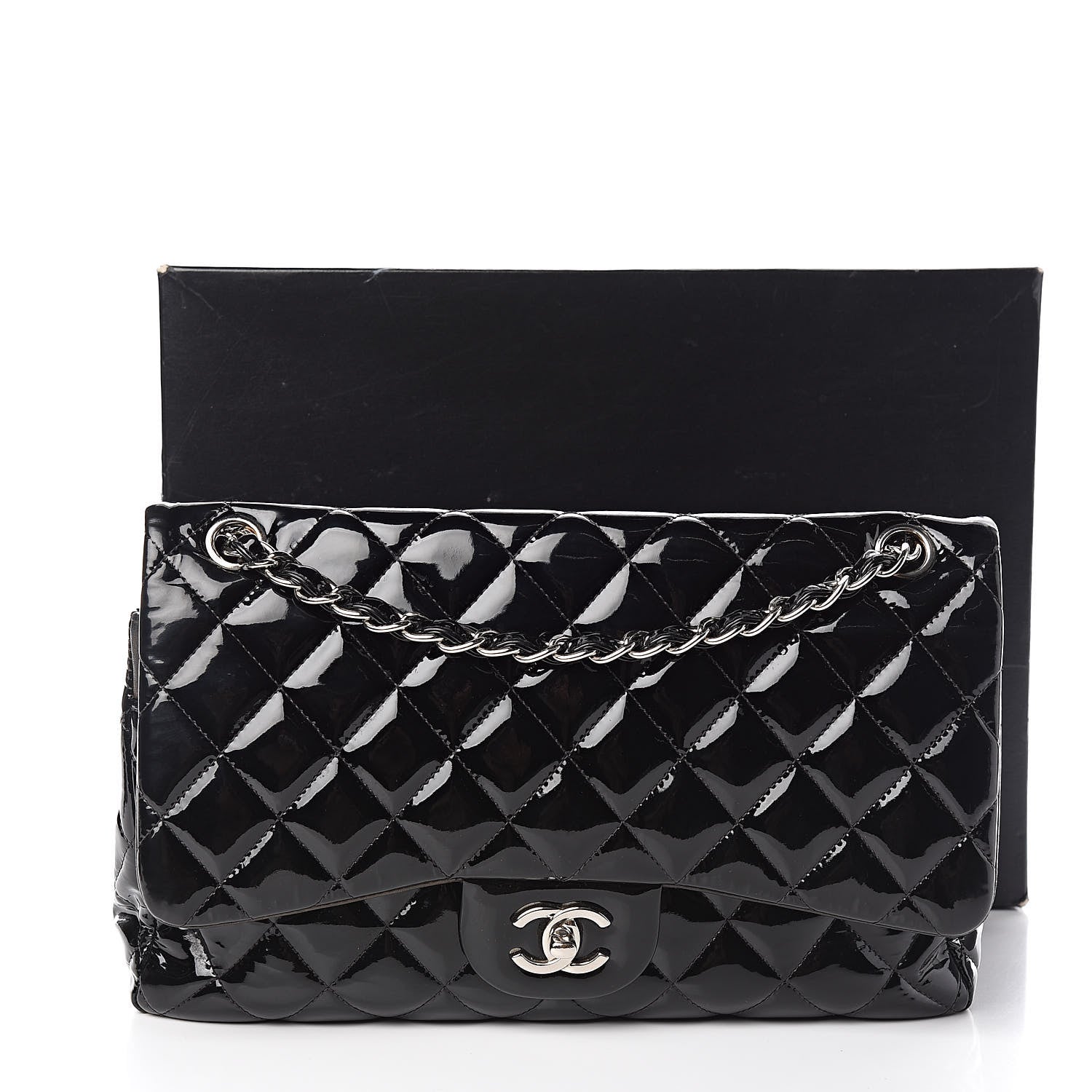 Chanel Patent Quilted Jumbo Double Flap Black 18 of 18