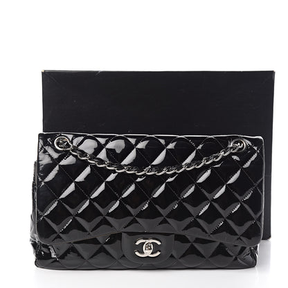 Chanel Patent Quilted Jumbo Double Flap Black 18 of 18