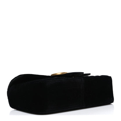 Gucci Velvet Matelasse Mini GG Marmont Shoulder Bag Black 4 of 10