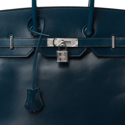 Hermes Box Guilloche Birkin 35 Bleu De Prusse 33 of 36