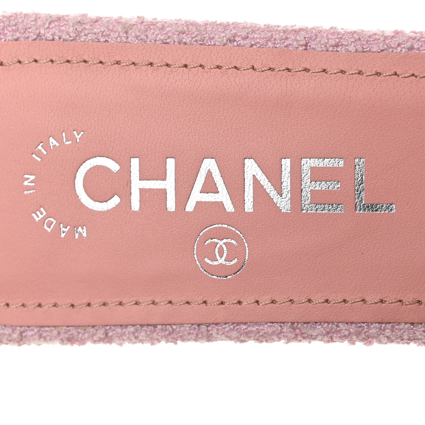 Tweed Pearl CC Sandals 39.5 Pink