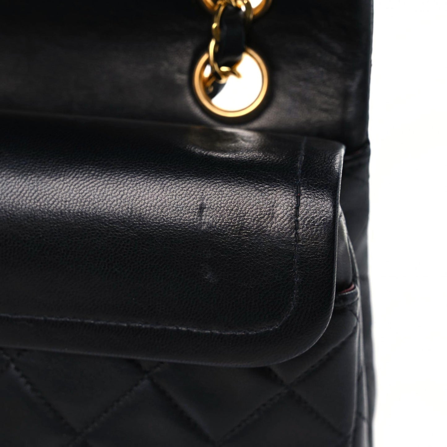 Lambskin Quilted Small Double Flap Black