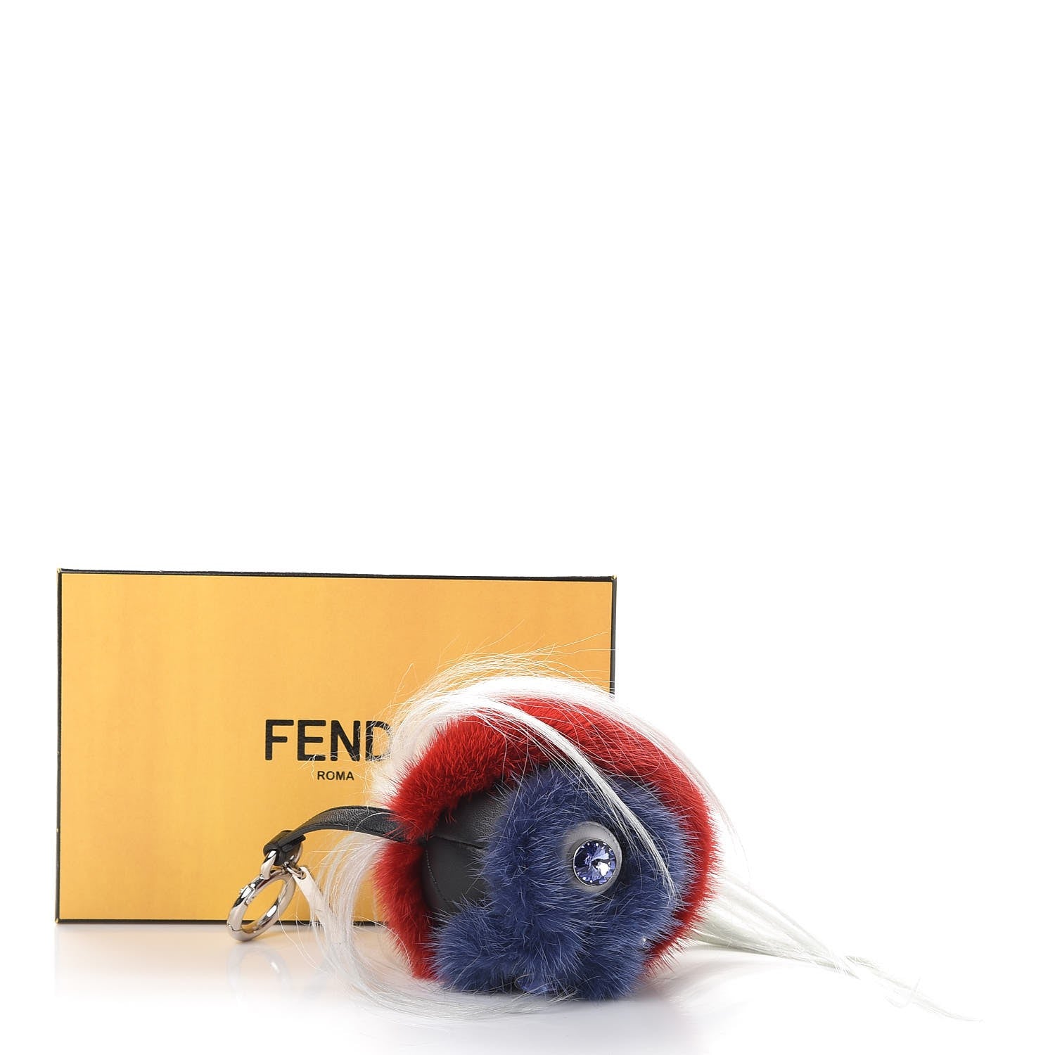 Fendi Mink Goat Fur QuTweet Funkyfur Bag Bug Charm Pimento Black Multicolor 6 of 6