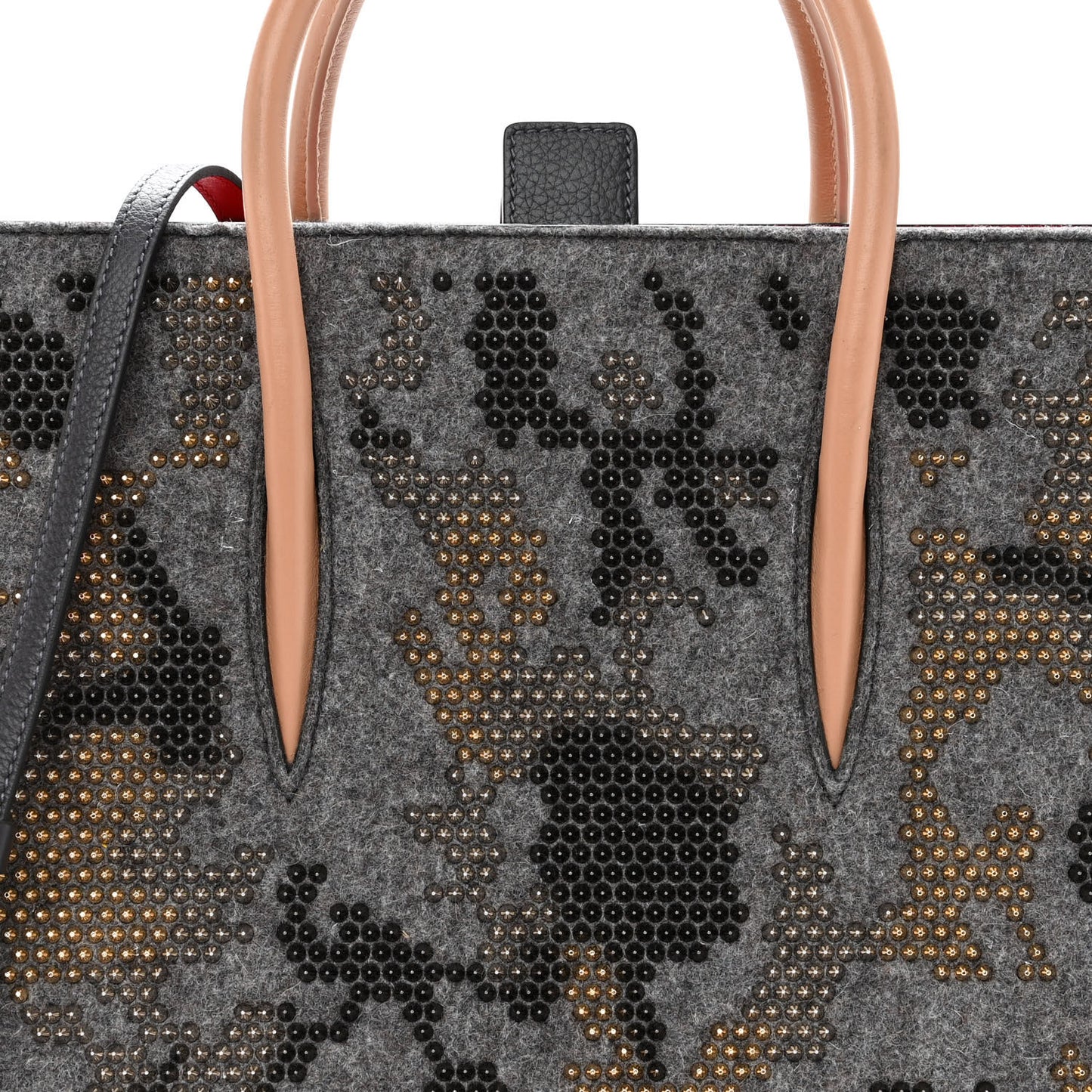 Wool Calfskin Spikes Medium Camouflage Paloma Gray