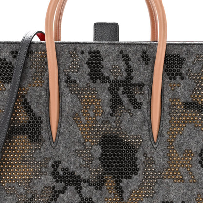 Christian Louboutin Wool Calfskin Spikes Medium Camouflage Paloma Gray 7 of 9