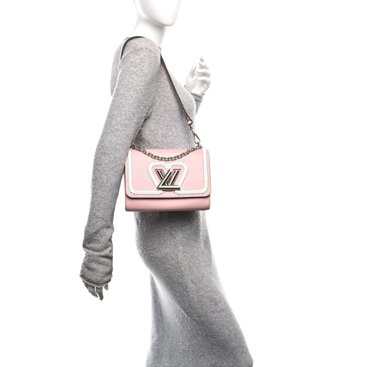 Louis Vuitton Epi Whipstitch Heart Twist Shoulder Bag MM Rose Ballerine 2 of 9
