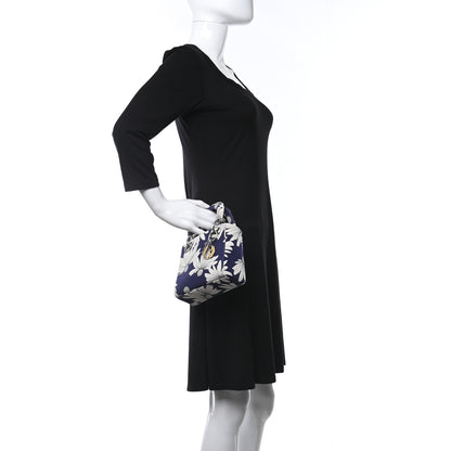 Christian Dior Canvas Floral Printed Mini Lady Dior Blue White 2 of 12