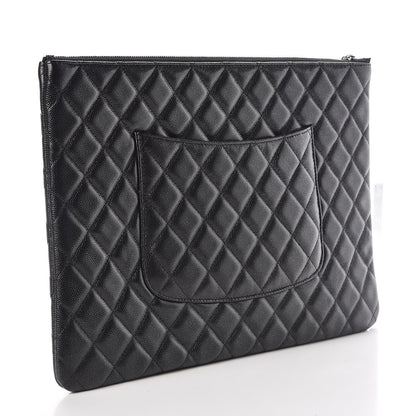Chanel Iridescent Caviar Quilted Large Cosmetic Case Black 3 of 8