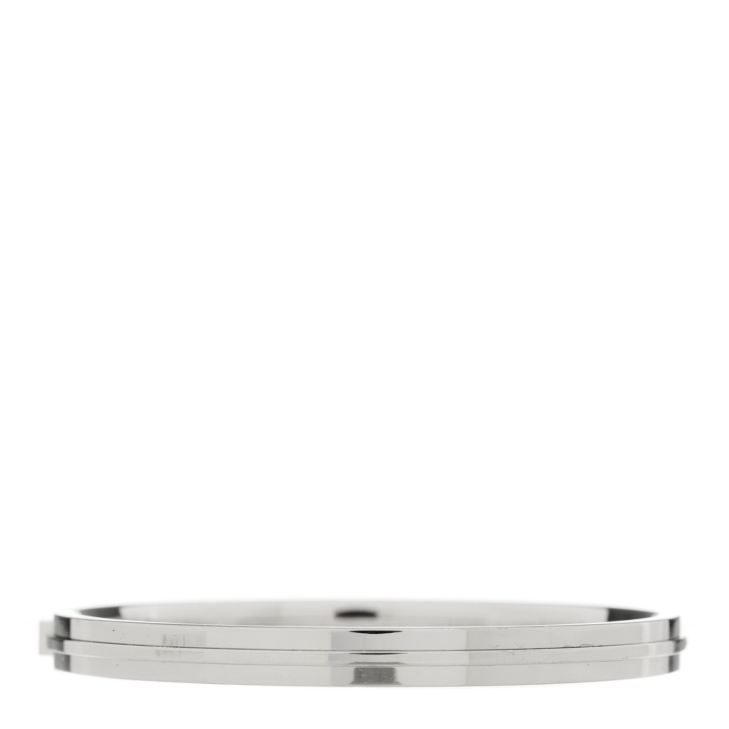 Tiffany 18K White Gold Diamond T Hinged Bangle Bracelet 3 of 4