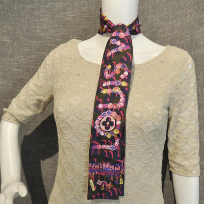 Louis Vuitton Silk Leopard Charms Bandeau Fuchsia 2 of 3