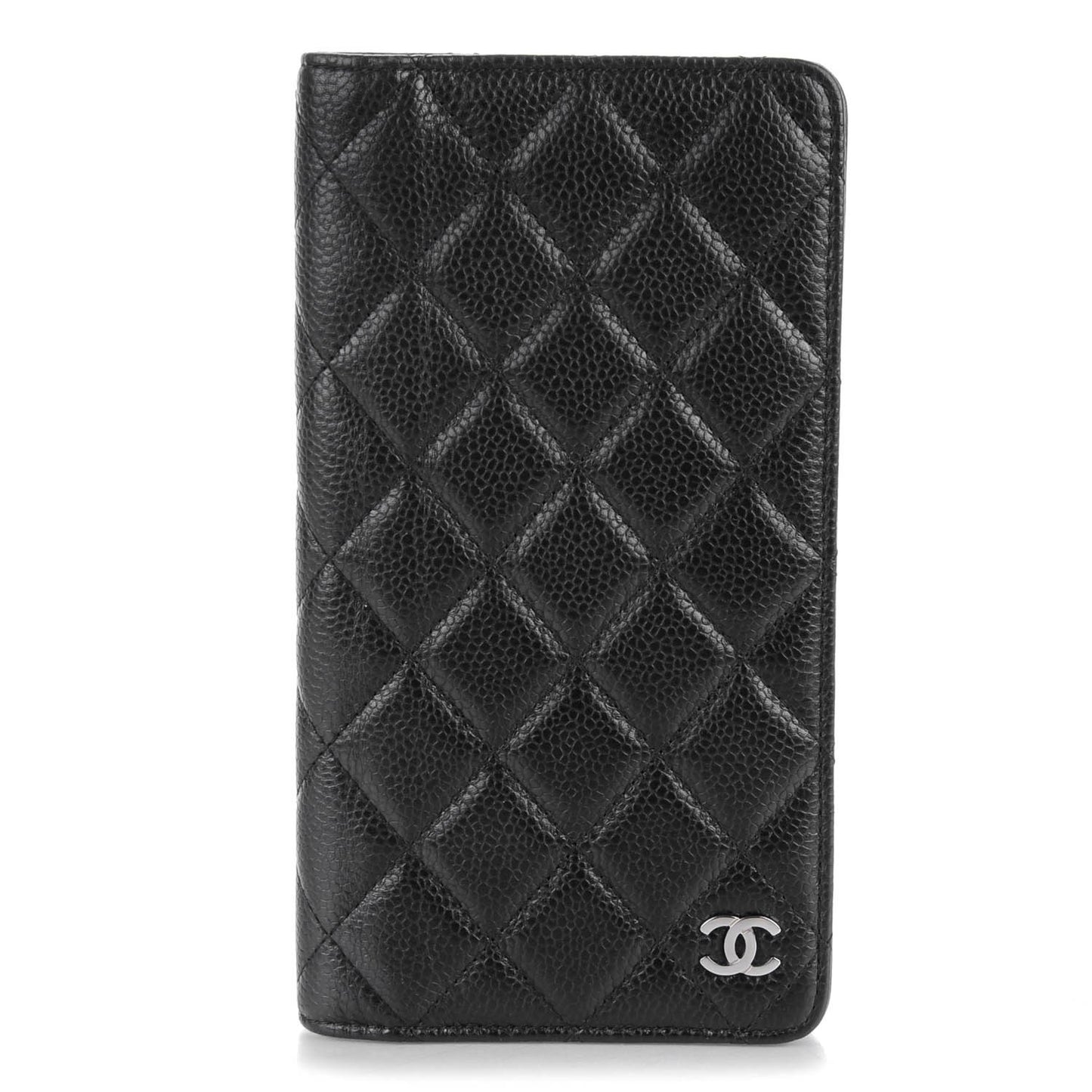 Caviar Quilted Medium Agenda Cover Black