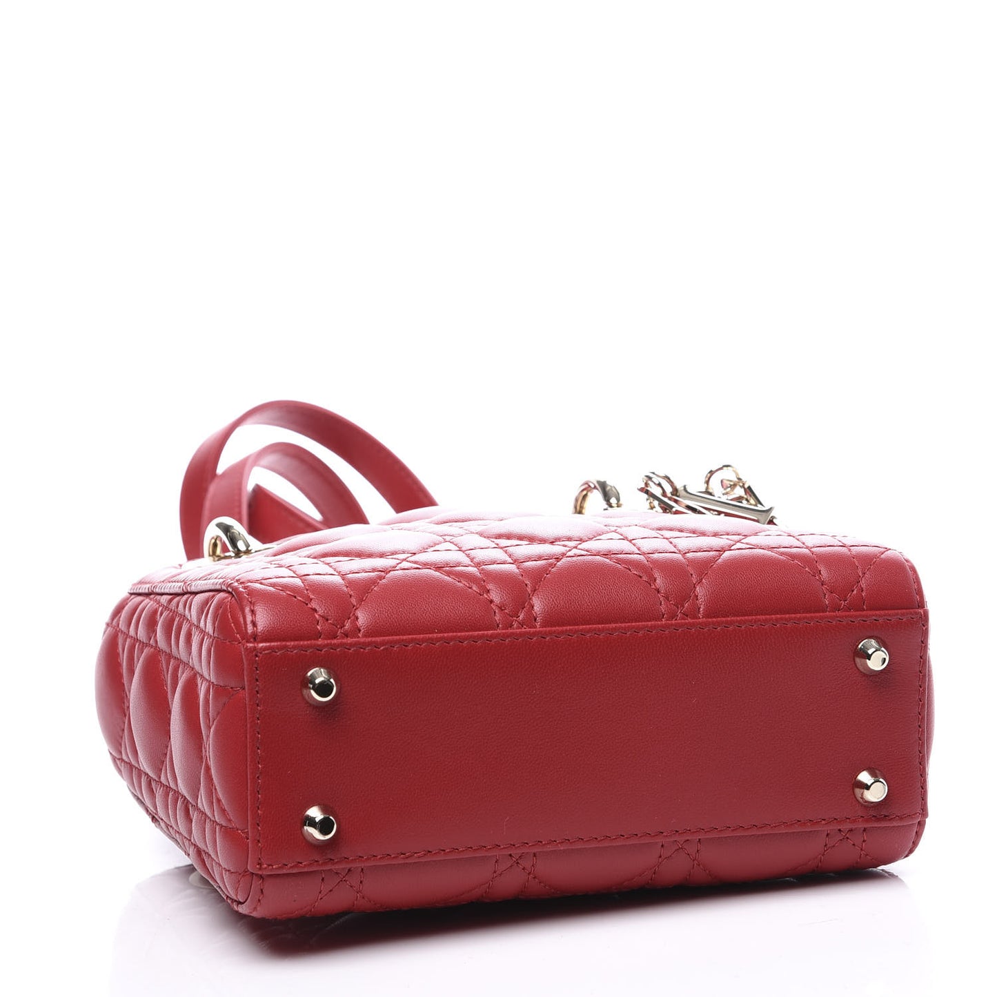 Lambskin Cannage Mini Lady Dior Red
