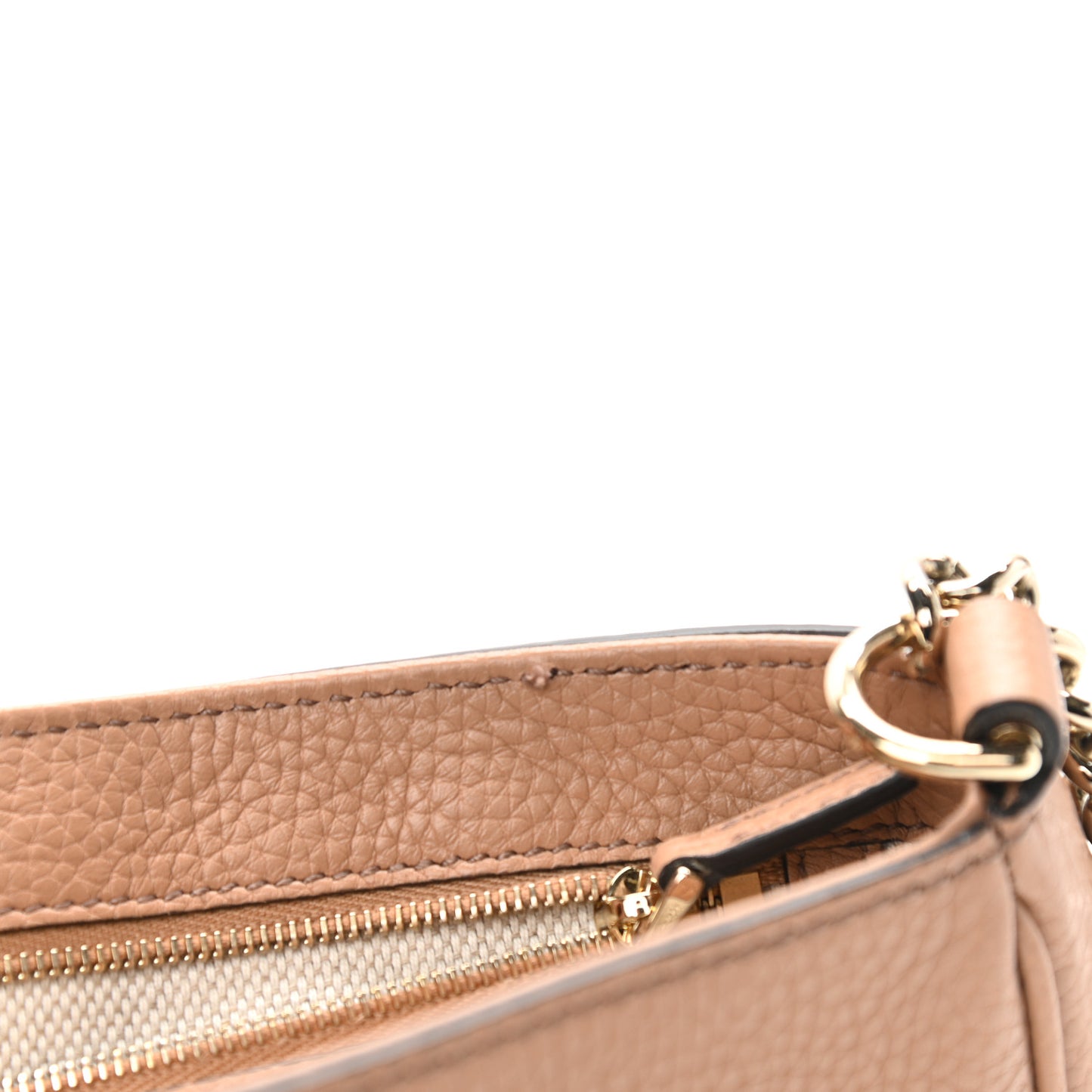Pebbled Calfskin Medium Soho Flap Crossbody Camelia