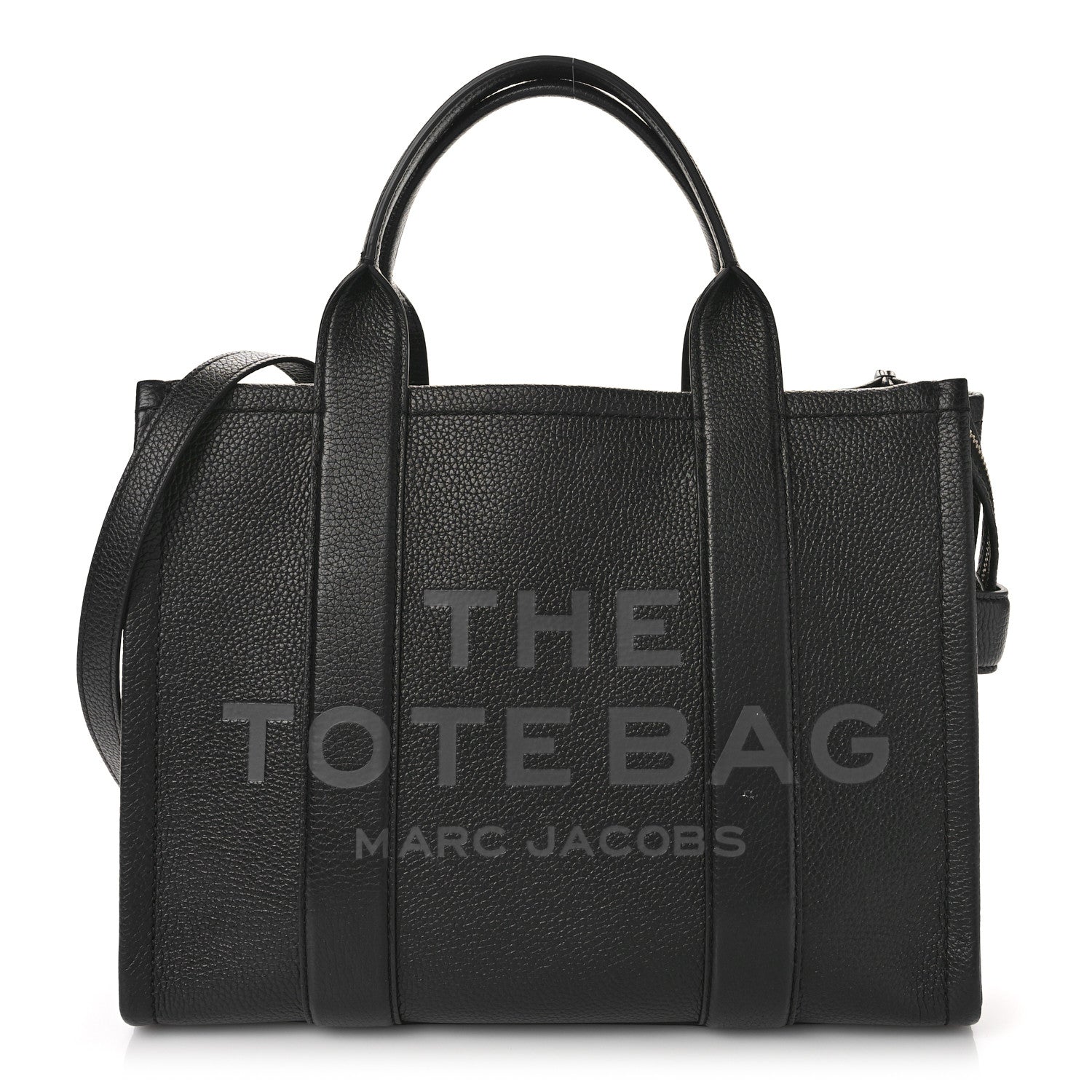 Marc Jacobs Grained Calfskin Medium The Tote Bag Black 1 of 8