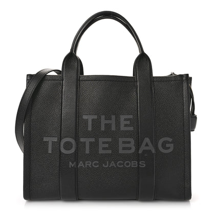 Marc Jacobs Grained Calfskin Medium The Tote Bag Black 1 of 8