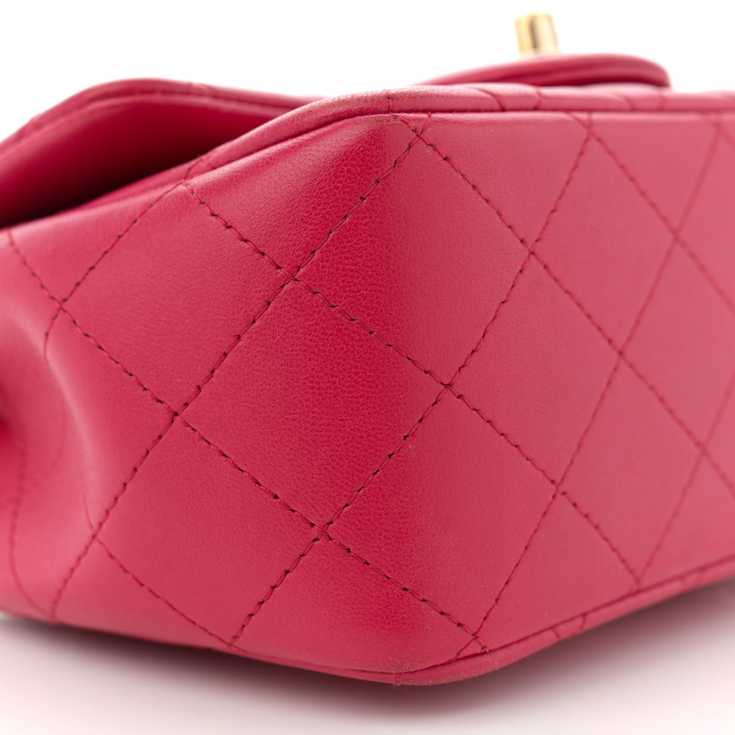 Lambskin Quilted Mini Square Flap Dark Pink