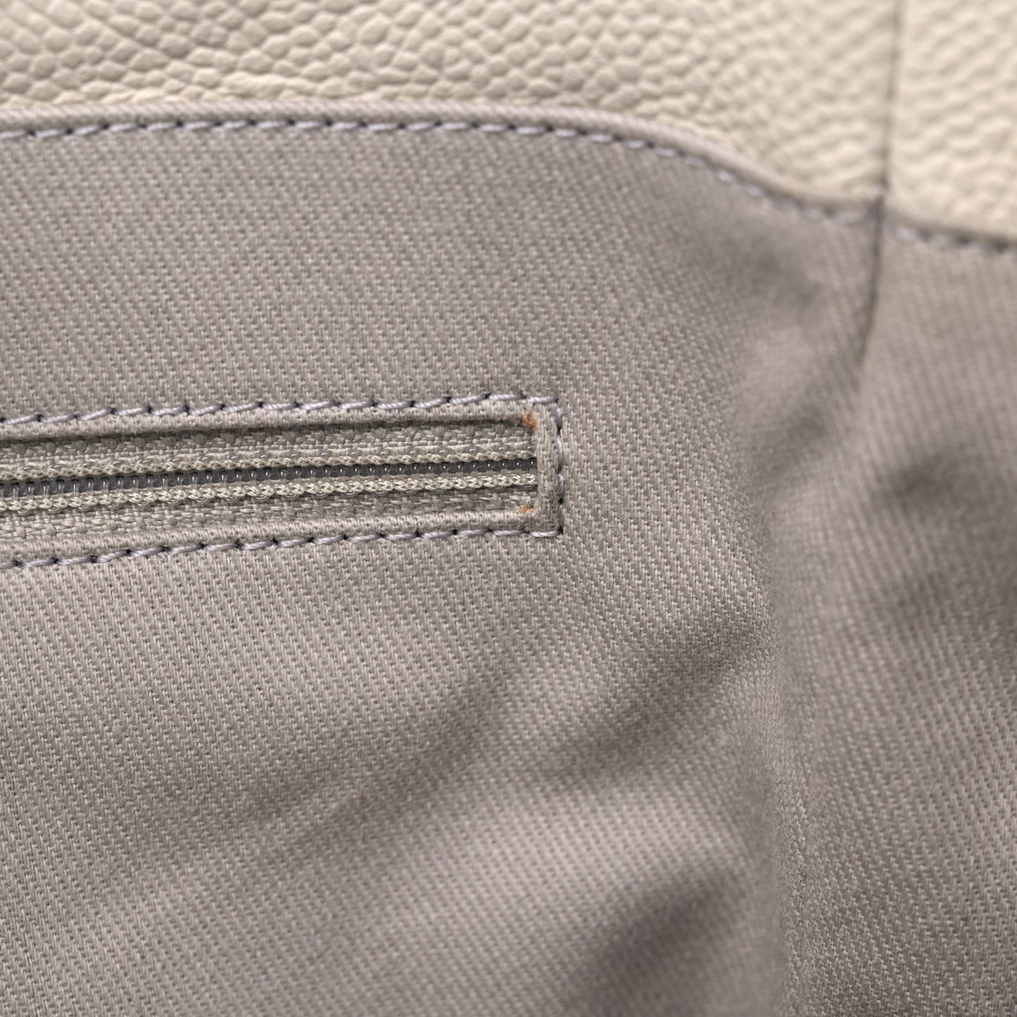 Glazed Calfskin Small Deauville Tote Ecru