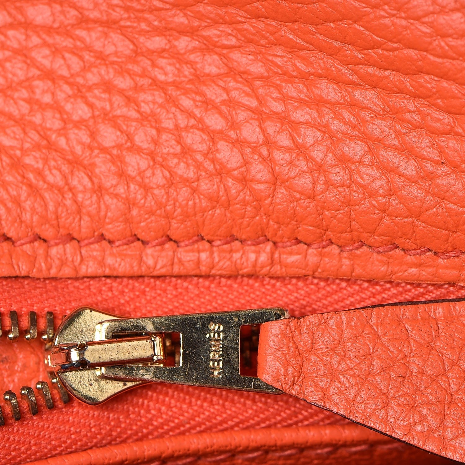 Hermes Taurillon Clemence Kelly Retourne 28 Orange Poppy 11 of 34