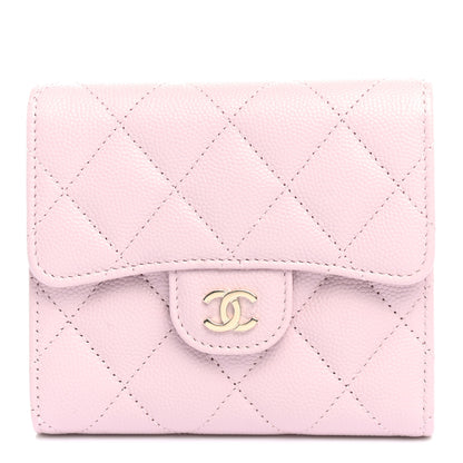 Chanel Caviar Quilted Compact Flap Wallet Light Pink 1 of 8