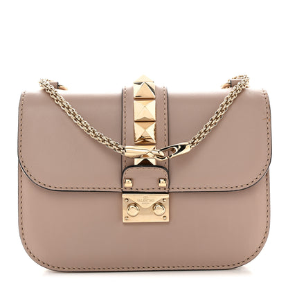 Valentino Garavani Vitello Small Glam Lock Rockstud Flap Poudre 1 of 10