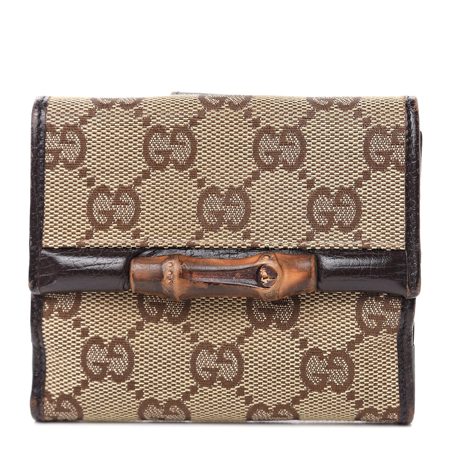 Monogram Bamboo Bar French Flap Wallet Brown