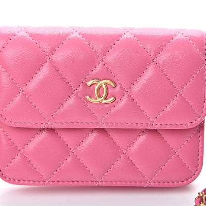 Chanel Lambskin Quilted Pearl Crush Clutch With Chain Pink 8 of 11