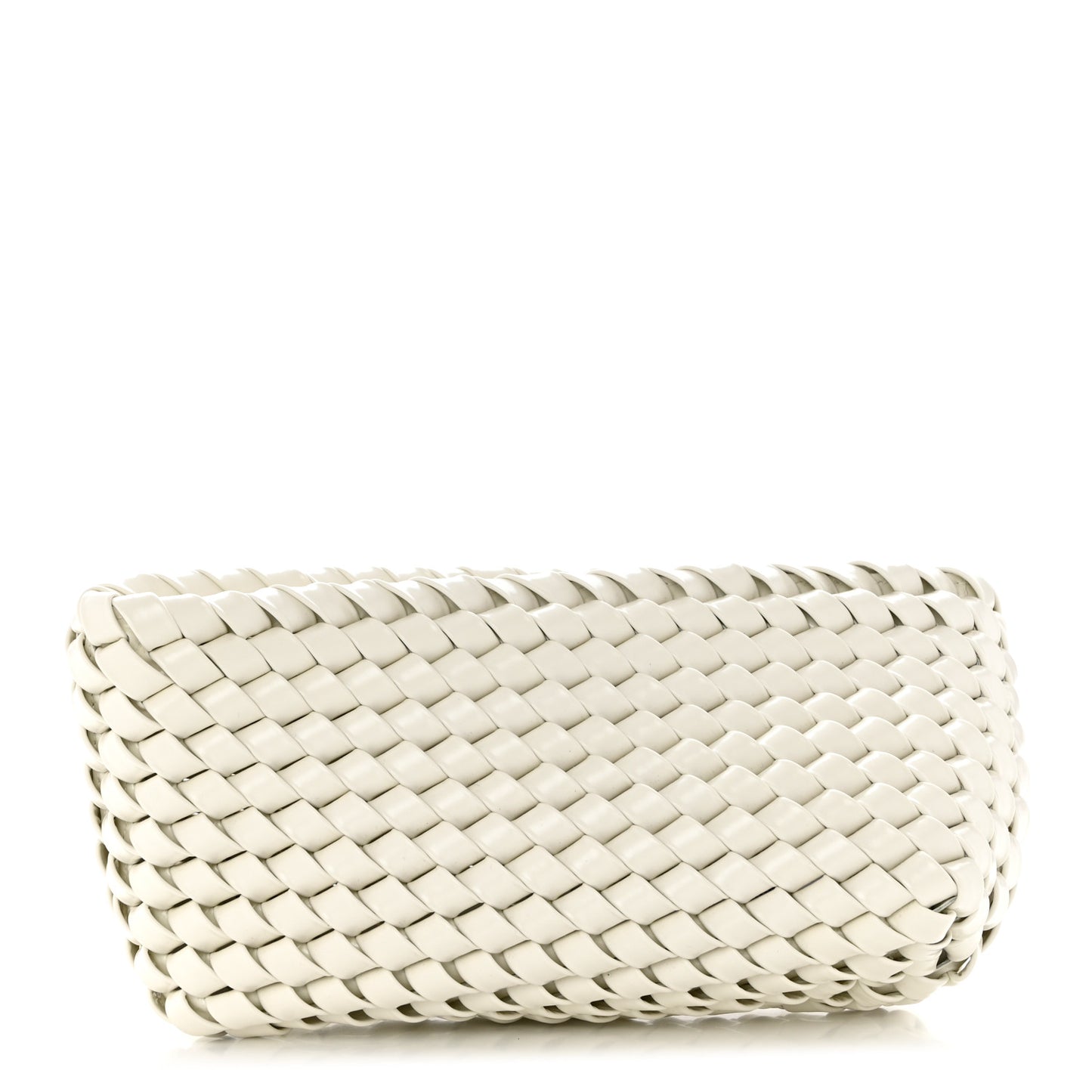 Nappa Intrecciato Slanted Clutch White
