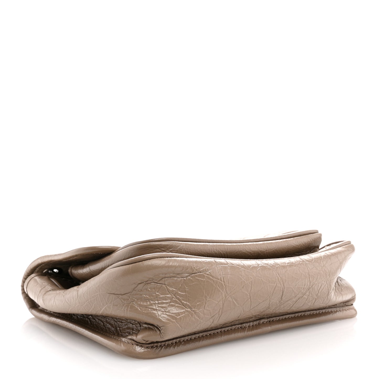 Crinkled Calfskin Matelasse Monogram Baby Niki Chain Satchel Light Taupe