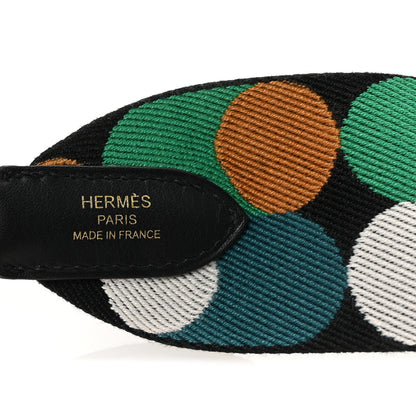 Hermes Toile Swift 50mm Sangle Flipperball Shoulder Strap Black Vert Bosphore Gold 5 of 5