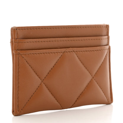 Chanel Lambskin Quilted Chanel 19 Card Holder Brown 3 of 9