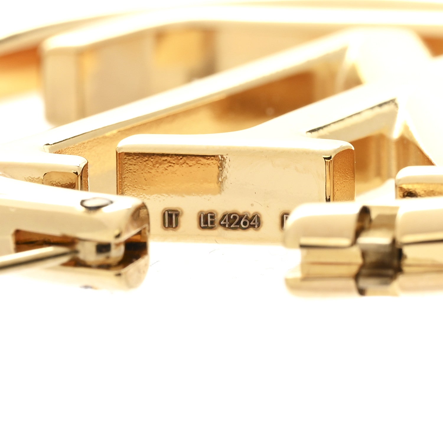 Louis Vuitton Metal Louise Hoop Earrings Gold 4 of 5
