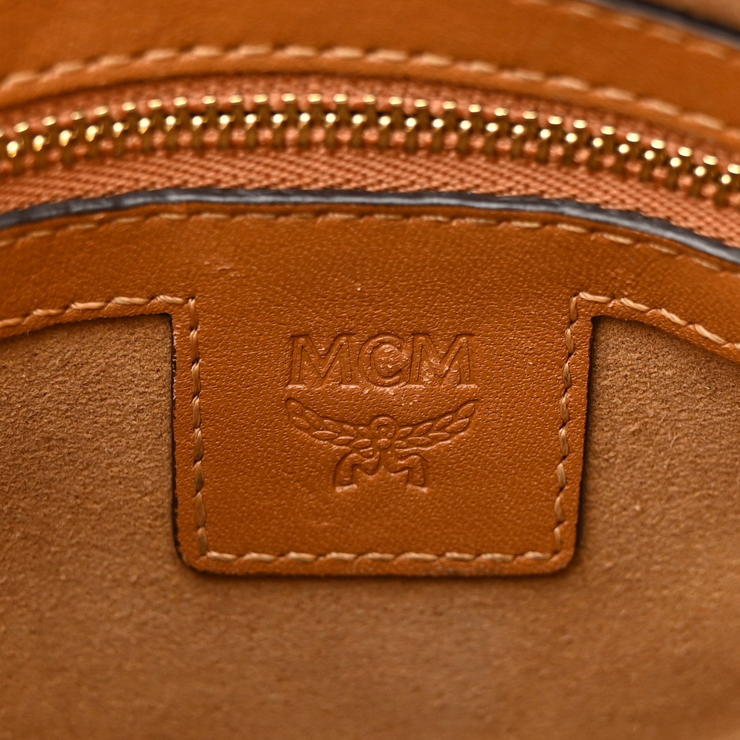 MCM Visetos Small Boston Bag Cognac 6 of 14